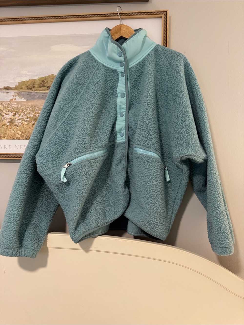 Katydid Teal Sherpa Snap-Front Pullover